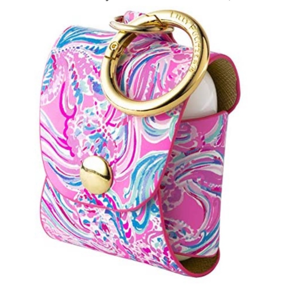 Lilly Pulitzer Leatherette Keychain AirPods Holder, Don't Be Jelly